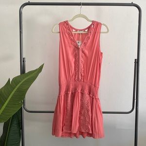 Ramy Brook Sleeveless Mini Dress Size XS Extra Small Punch Coral Pink Orange